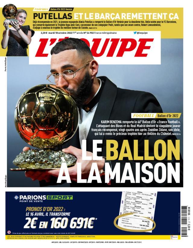 足球免费直播-全球陪跑本泽马，10月颁出最无悬念金球太晚了！